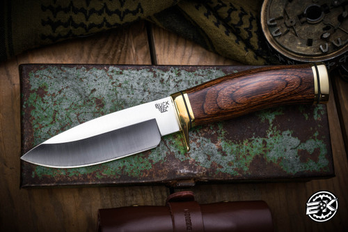 Buck Knives 192 Vanguard Knife Walnut Dymalux, Brass Guard 