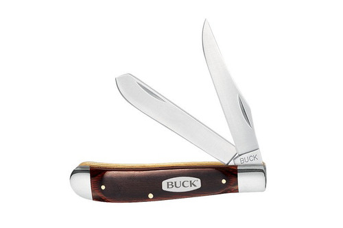 Buck 382 Trapper Slip Joint Knife Woodgrain 3.5" Satin Clip Point/Spey