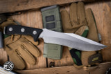 Microtech Arbiter Fixed Blade Knife Black Polymer 8.75" Stonewash 104-10