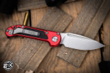 Microtech LUDT Gen III Automatic Folding Knife Red/Grip Inlay 3.4" Drop Point Stonewash 1135-10RD