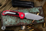 2024 Microtech LUDT Automatic Folding Knife Red/Grip Tape Inlay 3.4" Tanto Apocalyptic Stonewash 1136-10APRD