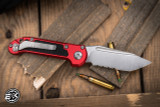 Microtech LUDT Automatic Folding Knife Red/Grip Tape Inlay 3.4" Tanto Stonewash Serrated 1136-11RD