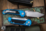 Microtech LUDT Gen lll Automatic Folding Knife Blue 3.4" Tanto Stonewash Full Serrated 1136-12BL