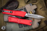  Microtech Combat Troodon Gen III OTF Automatic Knife Red 4" Dagger Apocalyptic Stonewash Serrated 1142-11APRD