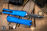 Microtech Combat Troodon Gen III OTF Automatic Knife Blue 3.8" Dagger Black Serrated 1142-2BL