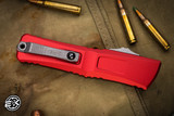 Microtech Combat Troodon Gen III OTF Automatic Knife Red 4" Drop Point Apocalyptic Stonewash Serrated 1143-11APRD