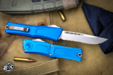 Microtech Combat Troodon Gen III OTF Automatic Knife Blue 4" Drop Point Stonewash Serrated 1143-11BL