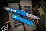 Microtech Ultratech OTF Automatic Knife Blue 3.4" Drop Point Stonewash 121-10BL