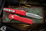 Microtech Ultratech OTF Automatic Knife Red 3.4" Drop Point Stonewash 121-10RD