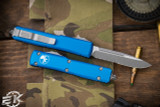 Microtech Ultratech OTF Automatic Knife Blue 3.4" Drop Point Serrated Apocalyptic 121-11APBL