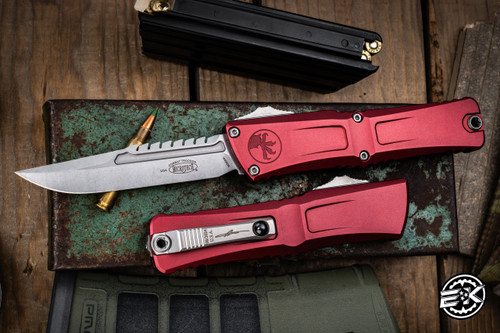 Microtech Combat Troodon Gen III OTF Automatic Knife Merlot 4" Interceptor Stonewash 1217-10MRS