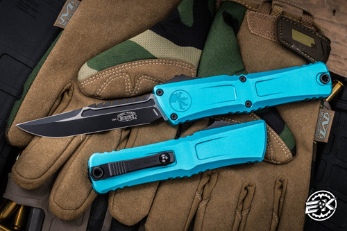 Microtech Combat Troodon Gen III OTF Automatic Knife Turquoise 4" Interceptor Black 1217-1TQS