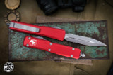 Microtech Ultratech OTF Automatic Knife Red 3.4" Dagger Apocalyptic Serrated 122-11APRD