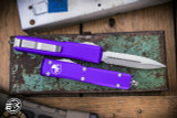 Microtech Ultratech OTF Automatic Knife Purple 3.4" Dagger Stonewash Serrated 122-11PU