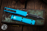 Microtech Ultratech OTF Automatic Knife Turquoise 3.4" Dagger Black Serrated 122-2TQ