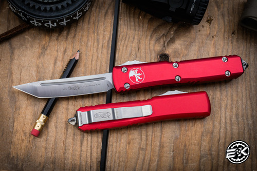 Microtech Ultratech OTF Automatic Knife Red 3.4" Tanto Satin 123-4RD