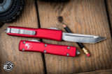 Microtech Ultratech OTF Automatic Knife Red 3.4" Tanto Satin 123-4RD