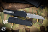 Microtech Cypher II OTF Automatic Knife Black Aluminum 3.5" Wharncliffe Stonewash 1241-10