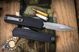 Microtech Cypher II OTF Automatic Knife Black Aluminum 3.5" Dagger Apocalyptic Stonewash 1242-10AP