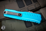  Microtech Cypher II OTF Automatic Knife Turquoise Aluminum 3.5" Dagger Stonewash Serrated 1242-11TQ