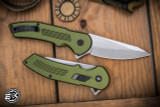 Buck Hexam Spring Assist Knife Green Aluminum 3.5" Stonewash