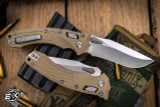 Microtech Amphibian Ram-LOK Folding Knife Frag Tan G10 3.9" Stonewash 137RL-10FRGTTA