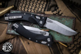 Microtech Amphibian Ram-LOK Folding Knife Fluted Black Aluminum 3.9" Stonewash 137RL-10FL