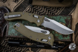 Microtech Amphibian Ram-LOK Folding Knife Fluted OD Green G10 3.9" Stonewash Serrated 137RL-11FLGTOD