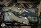 Microtech Amphibian Ram-LOK Folding Knife Fluted OD Green G10 3.9" Black  137RL-1FLGTOD