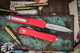 Microtech UTX-70 OTF Automatic Knife Red 2.4" Dagger Apocalyptic Stonewash 147-10APRD