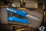 Microtech UTX-70 OTF Automatic Knife Blue 2.4" Dagger Stonewash 147-10BL