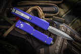 Microtech UTX-70 OTF Automatic Knife Purple 2.4" Dagger Stonewash 147-10PU