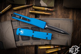 Microtech UTX-70 OTF Automatic Knife Blue 2.4" Dagger Black 147-1BL