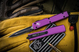 Microtech UTX-70 OTF Automatic Knife Violet 2.4" Dagger Black 147-1VI