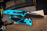 Microtech Socom Elite Manual Folding Knife Turquoise Aluminum 4" Clip Point Black 160-1TQ