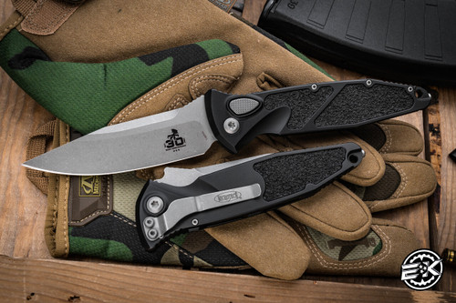 30th Anniversary-Microtech Socom Elite Automatic Folding Knife 4" Clip Point Apocalyptic Stonewash 160A-10AP30