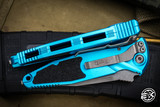  Microtech Socom Elite Automatic Folding Knife Turquoise 4" Clip Point Apocalyptic Stonewash 160A-10APTQ