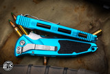 Microtech Socom Elite Automatic Folding Knife Turquoise 4" Clip Point Stonewash 160A-10TQ