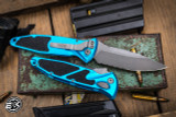 Microtech Socom Elite Auto Folding Knife Turquoise 4" Clip Point Apocalyptic Stonewash Serrated 160A-11APTQ