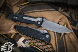 Microtech Socom Elite Black Aluminum Folding Knife 4" Tanto Apocalyptic Stonewash 161-10AP