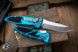 Microtech Socom Elite Automatic Folding Knife Turquoise 4" Tanto Stonewash Serrated 161A-11TQ