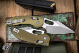 Microtech Stitch Ram-Lok Manual Folder OD Green Fluted Aluminum 3.75" Apocalyptic Stonewash 169RL-10APFLOD