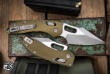 Microtech Stitch Ram-Lok Manual Folder OD Green Fluted Aluminum 3.75" Apocalyptic Stonewash Serrated 169RL-11APFLOD