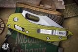 Microtech Stitch Ram-Lok Manual Folder OD Green Fluted Aluminum 3.75" M390 Stonewash Serrated 169RL-11FLOD