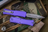 Microtech Hera II Mini OTF Automatic Knife Purple 3" Dagger Apocalyptic Stonewash 1702M-10APPU