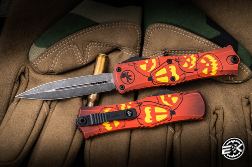 Microtech Hera II Mini Jack-O-Lantern Halloween OTF Automatic Knife 3" Dagger Black 1702M-1HWJLS