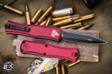 30th Anniversary Microtech Hera II Mini OTF Automatic Knife Merlot 3" Dagger Black  1702M-1MR30