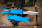 Microtech Hera II OTF Automatic Knife Blue 3.85" Recurve Stonewash 1705-10BL