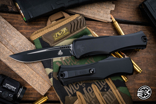 30th Anniversary-Microtech Hera II OTF Automatic Knife 3.85" Recurve Black 1705-1t30