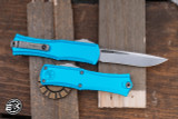 Microtech Hera II Mini OTF Automatic Knife Turquoise 3" Recurve Stonewash 1705M-10TQ